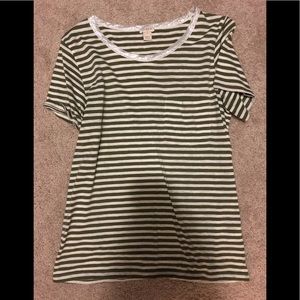 Classic J Crew Striped tee with Pocket